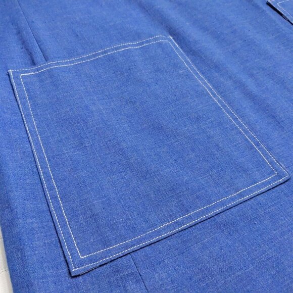 Vintage 60s/70s SEATON HALL Blue Sleeveless Teen Schoolgirl Pinafore Size 7/8 - Picture 3 of 8